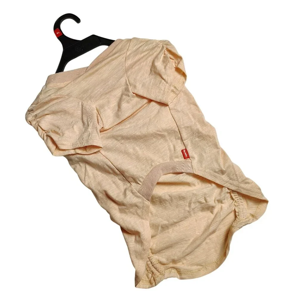 Reddy Dog XL Beige Ruched Detail Lightweight Pet T-Shirt